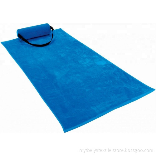 100% Cotton Custom Printed Beach Towel With Inflatable Pillow